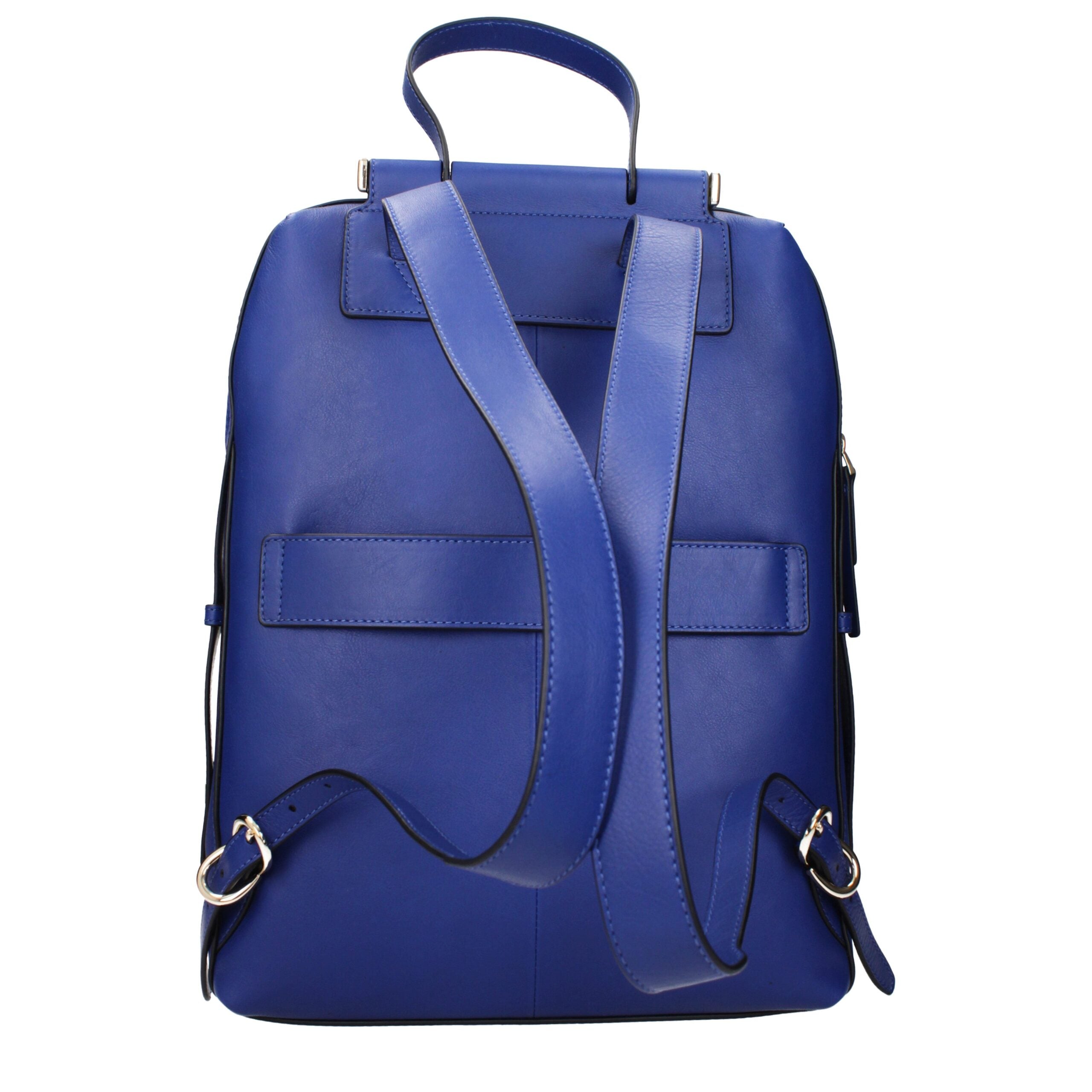Blue Leather Backpacks Piquadro