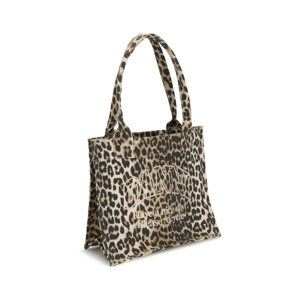 Leopard Print Tote Bag Ganni