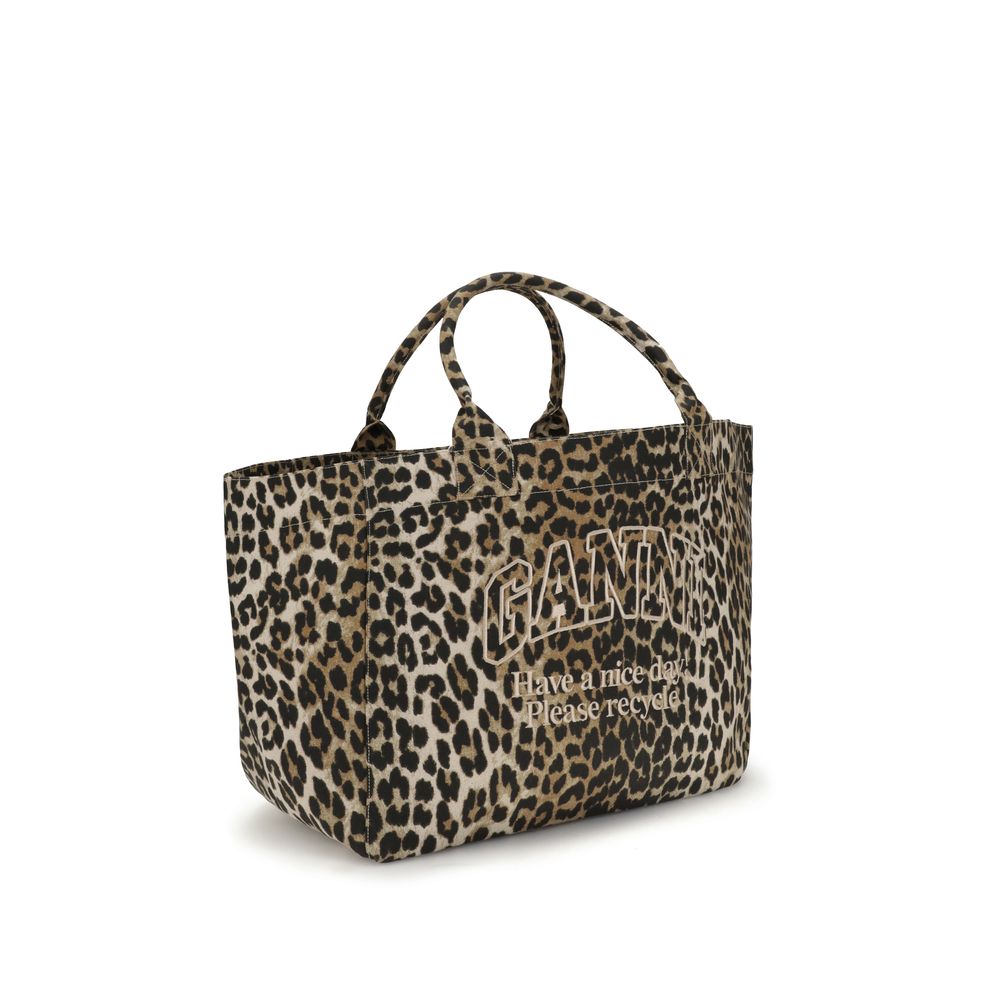 XXL Leopard Tote Bag Ganni