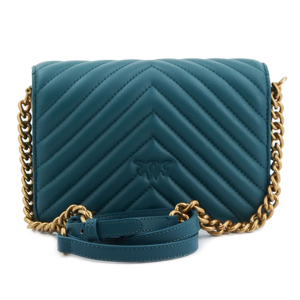 Blue Calfskin Women Crossbody Bag PINKO
