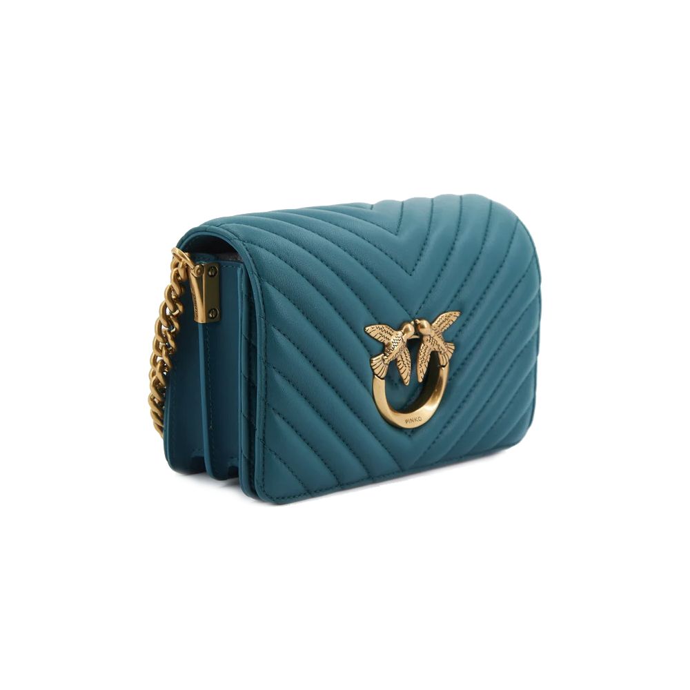 Blue Calfskin Women Crossbody Bag PINKO