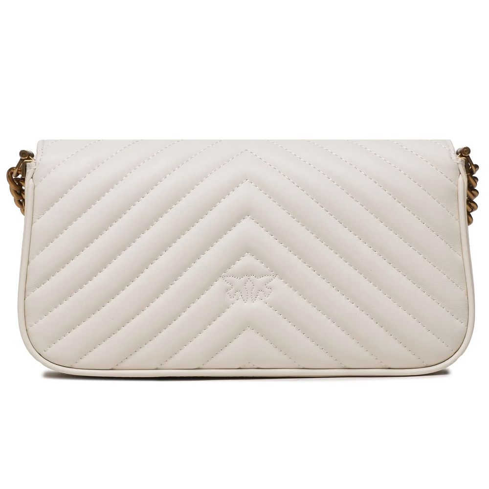 White Calfskin Women Crossbody Bag PINKO