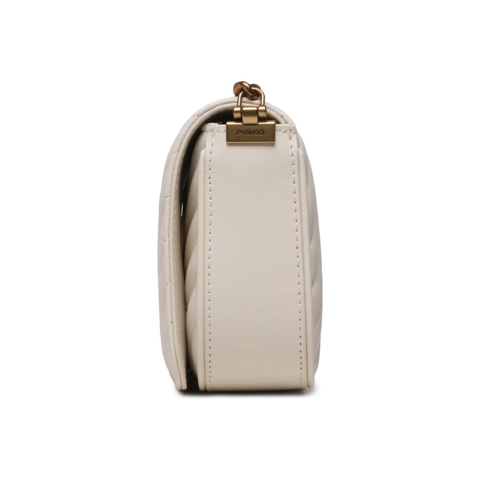White Calfskin Women Crossbody Bag PINKO