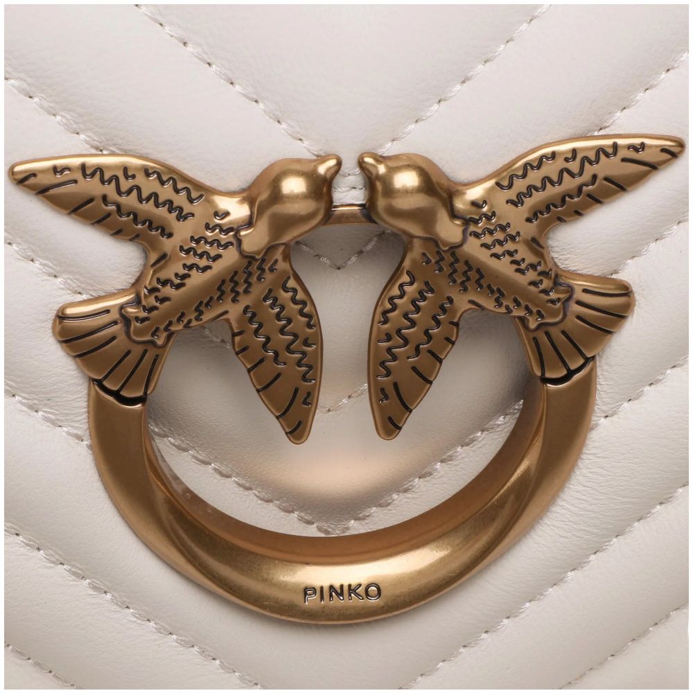 White Calfskin Women Crossbody Bag PINKO