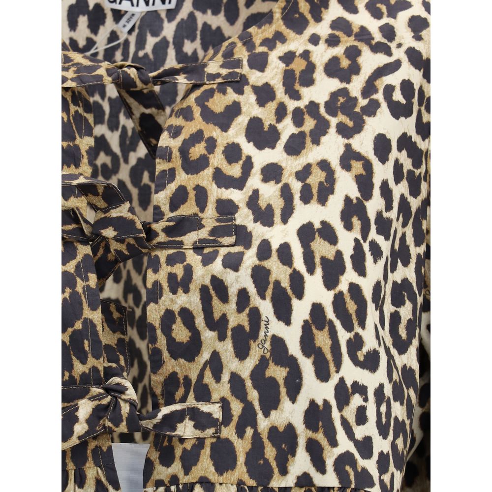 Leopard cotton Shirt Ganni