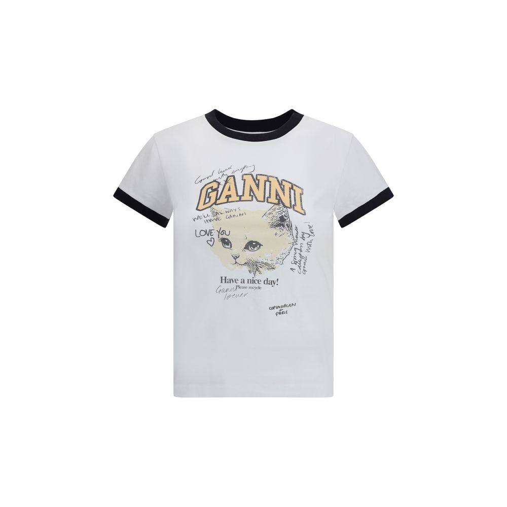 Kitten print T-Shirt Ganni