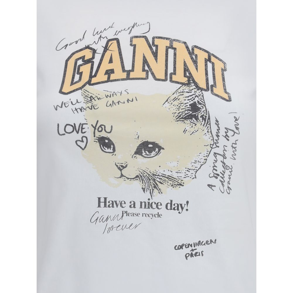 Kitten print T-Shirt Ganni