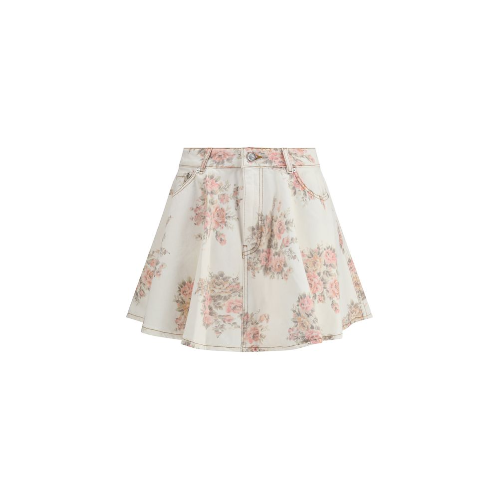 Floral print denim Miniskirt Ganni