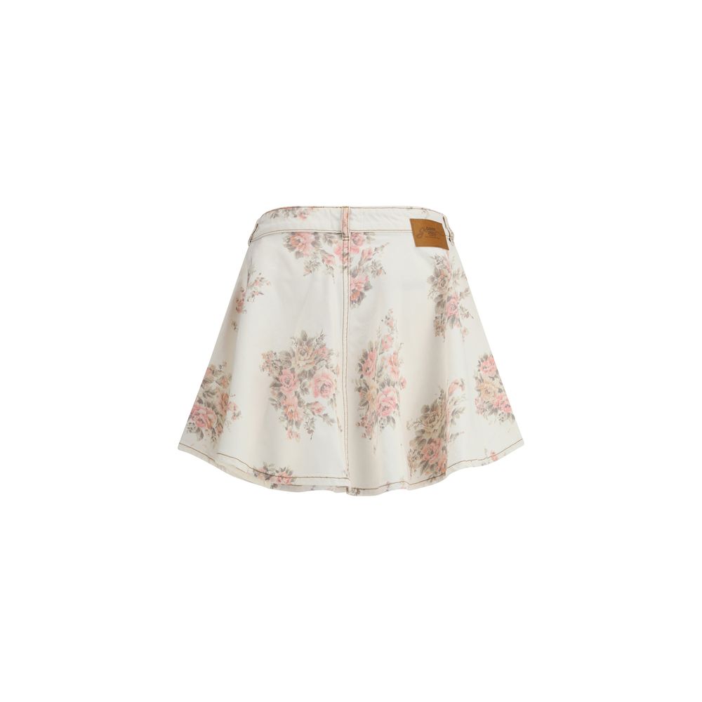 Floral print denim Miniskirt Ganni