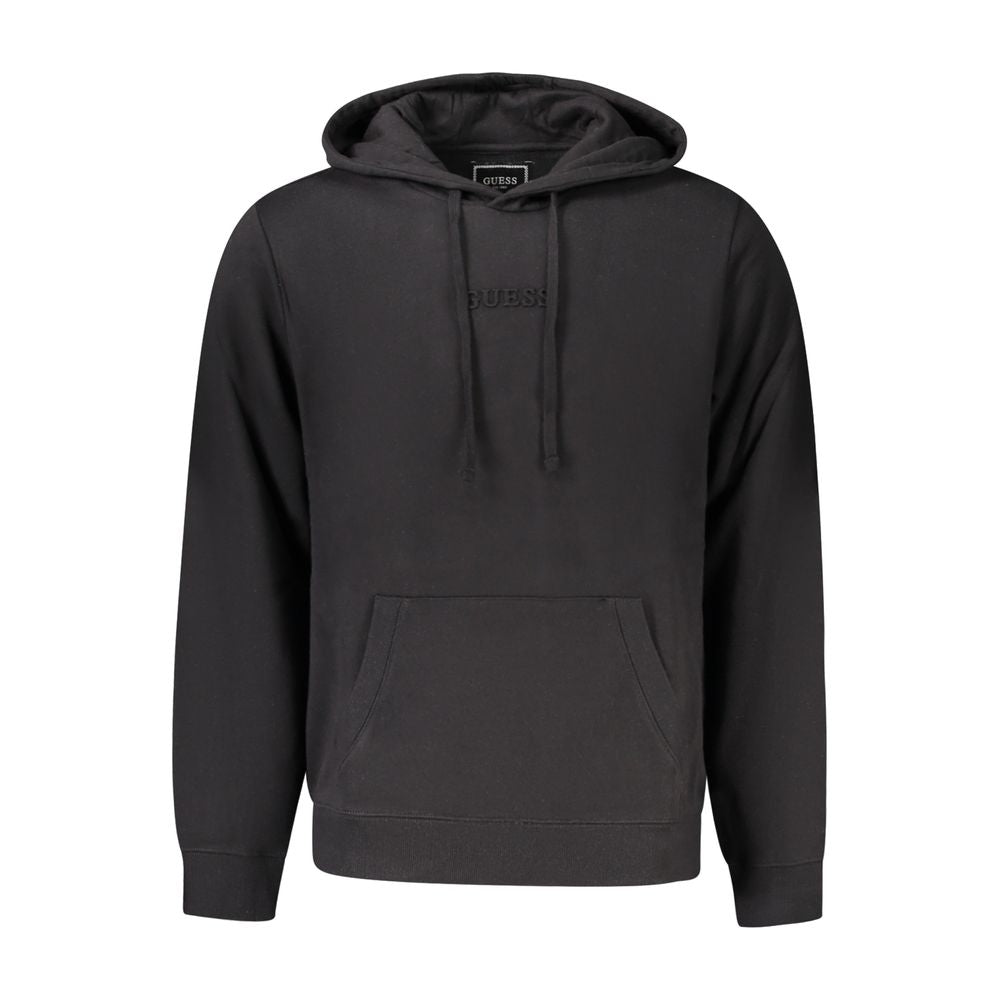 Black Cotton Men Hoodie Guess Jeans