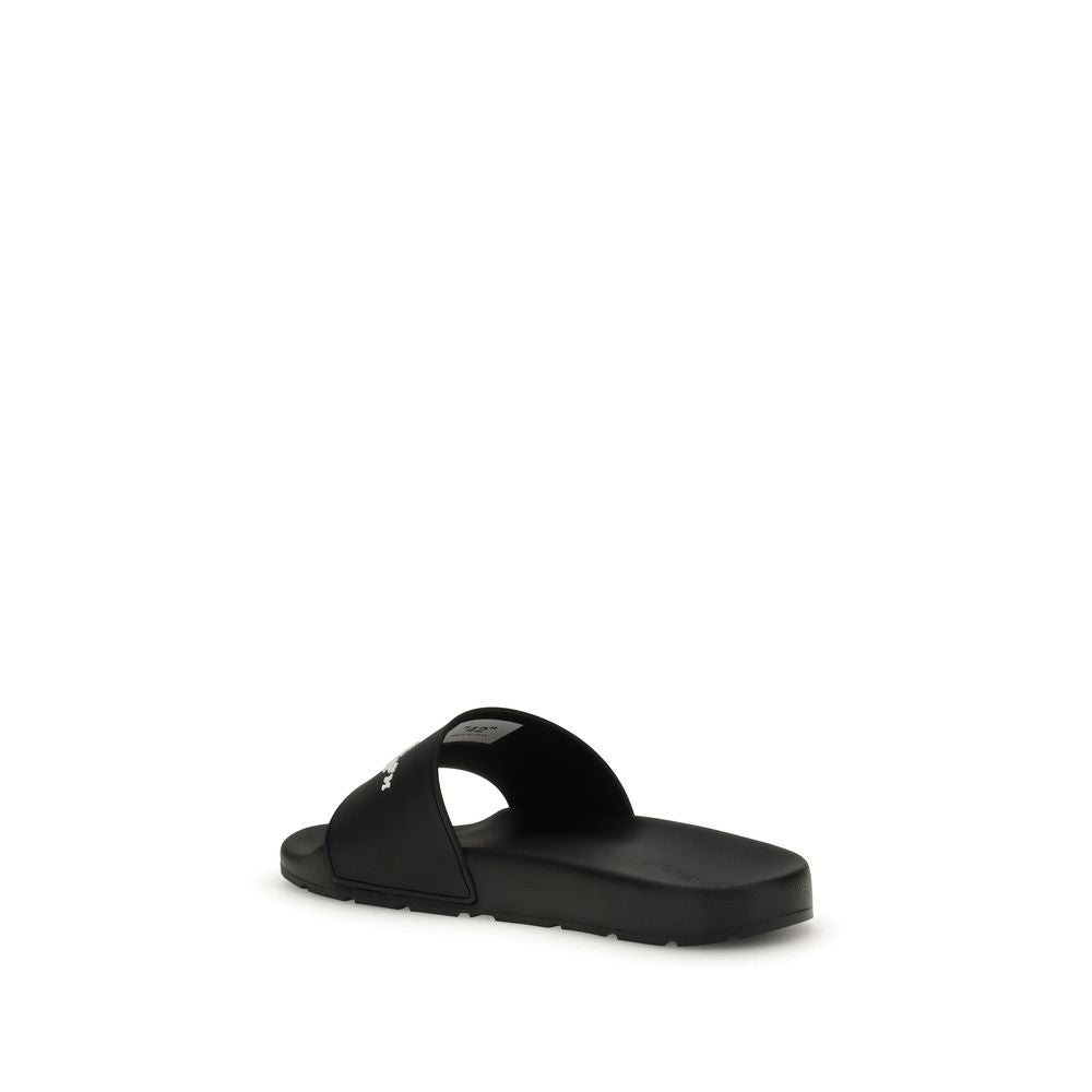 Black Slides with Bookish Logo Off-White