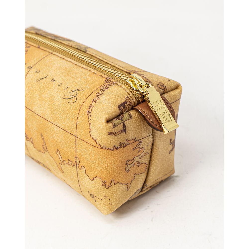 Beige Cotton Clutch Bag Alviero Martini Prima Classe