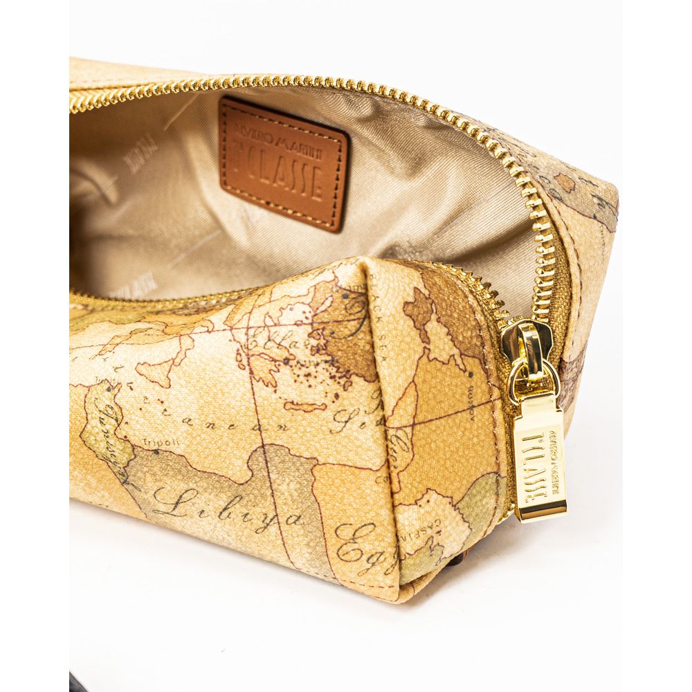 Beige Cotton Clutch Bag Alviero Martini Prima Classe