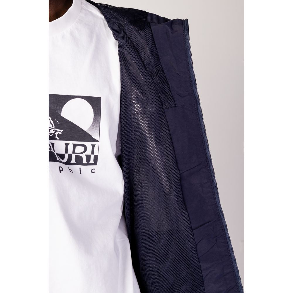 Blue Polyester Jackets & Coat Napapijri