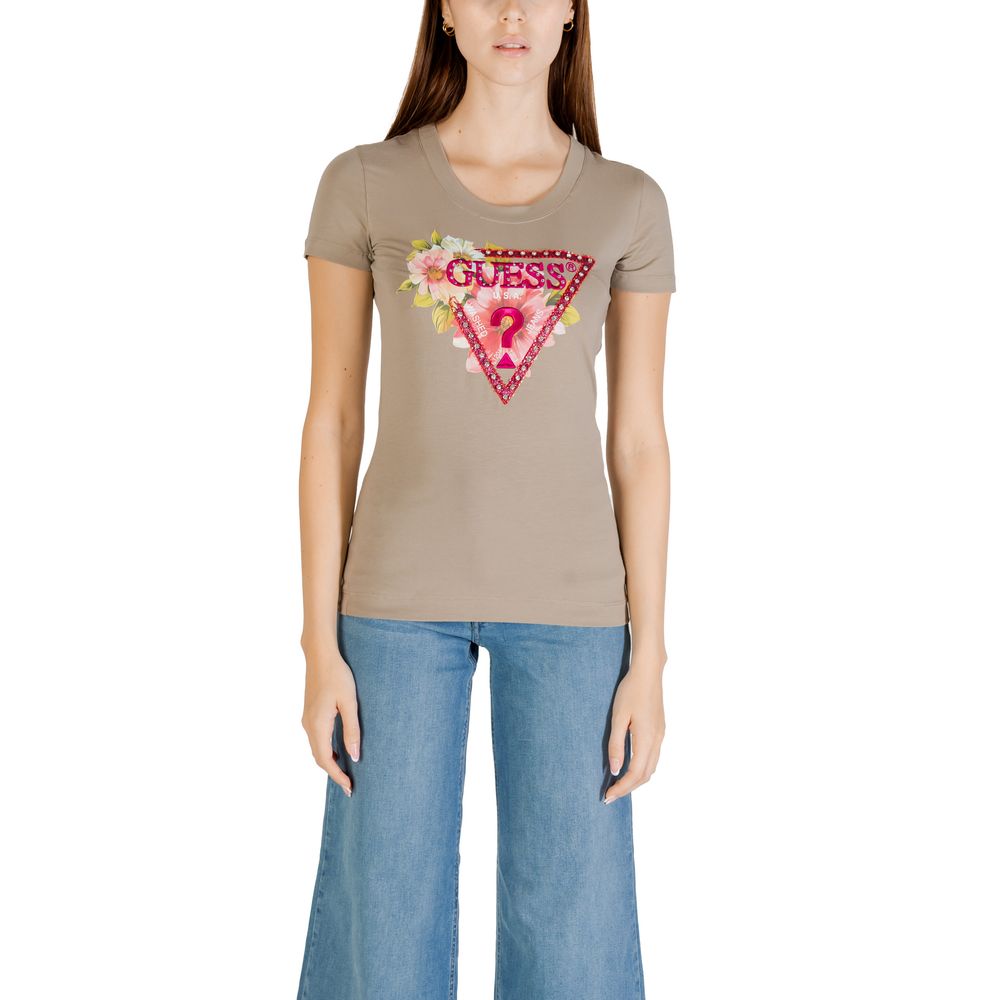 Green Cotton T-Shirt Guess