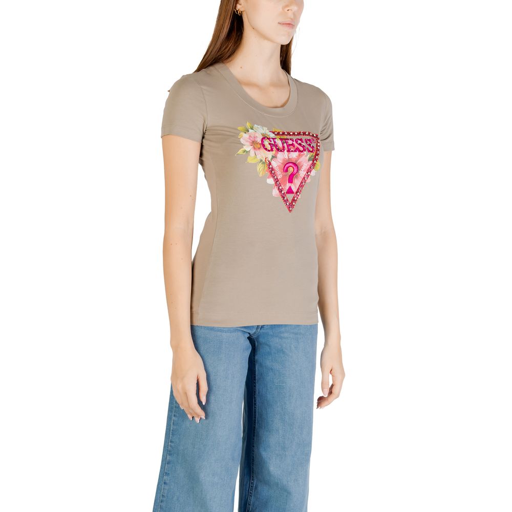 Green Cotton T-Shirt Guess