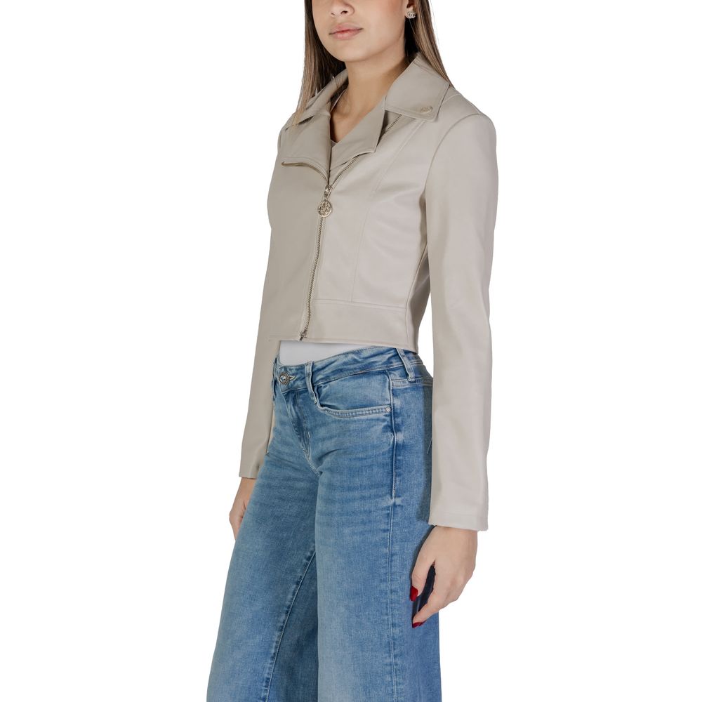 Beige Polyethylene Jackets & Coat Guess