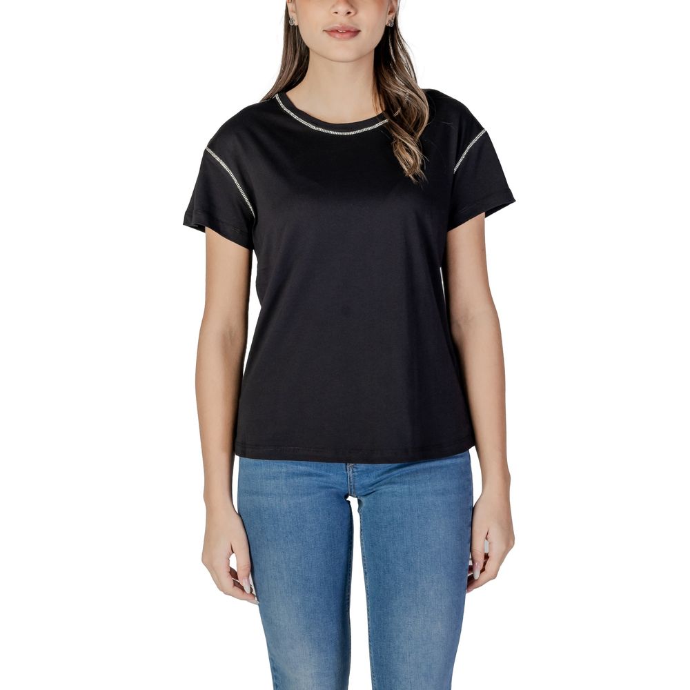 Black Cotton T-Shirt Liu Jo