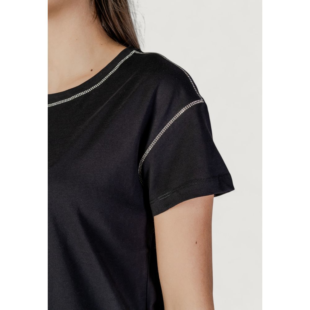 Black Cotton T-Shirt Liu Jo