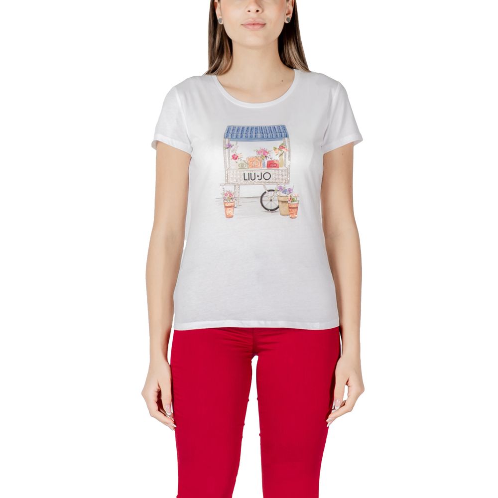 Bicolor Cotton T-Shirt Liu Jo