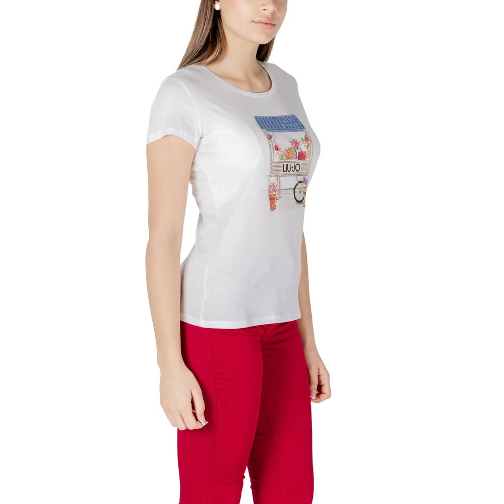 Bicolor Cotton T-Shirt Liu Jo