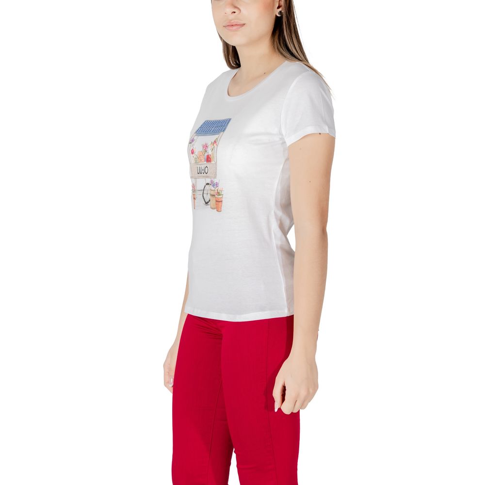 Bicolor Cotton T-Shirt Liu Jo
