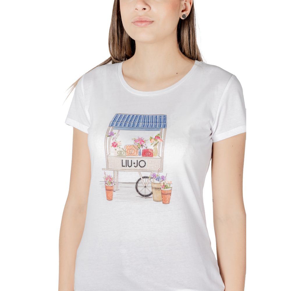 Bicolor Cotton T-Shirt Liu Jo