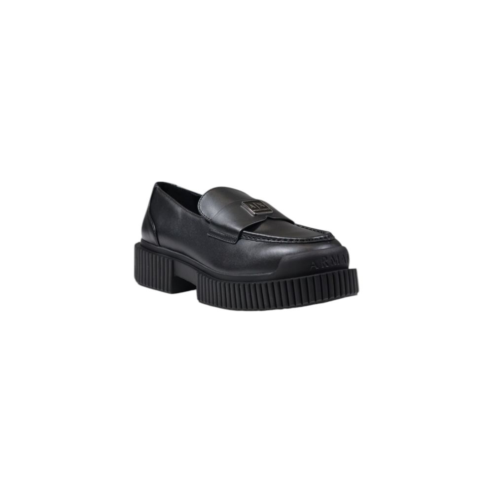 Black Leather Platform Armani Exchange