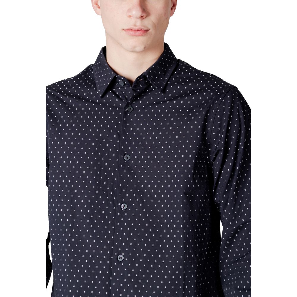 Blue Cotton Shirt Armani Exchange