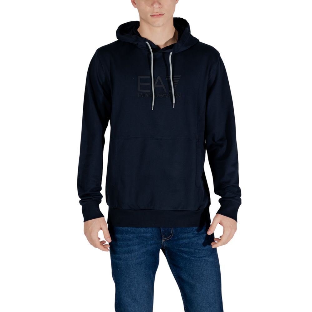 Blue Cotton Hoody EA7 Emporio Armani