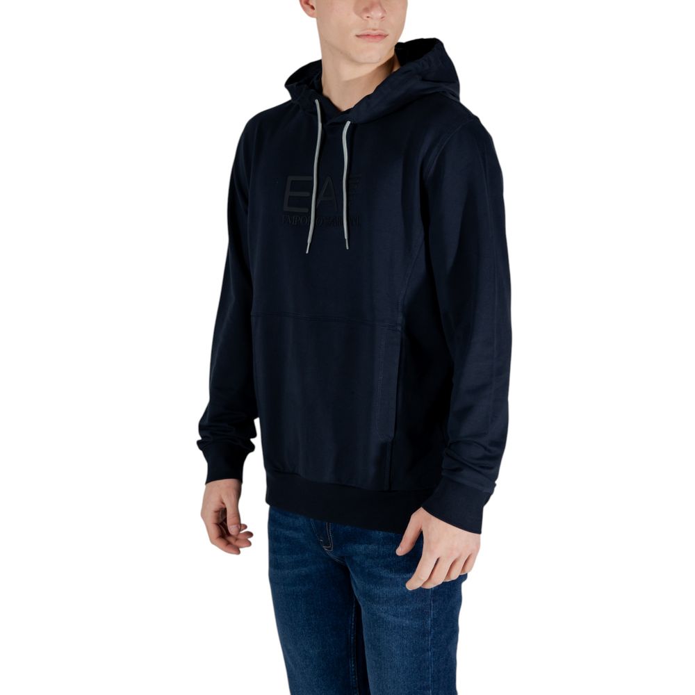 Blue Cotton Hoody EA7 Emporio Armani
