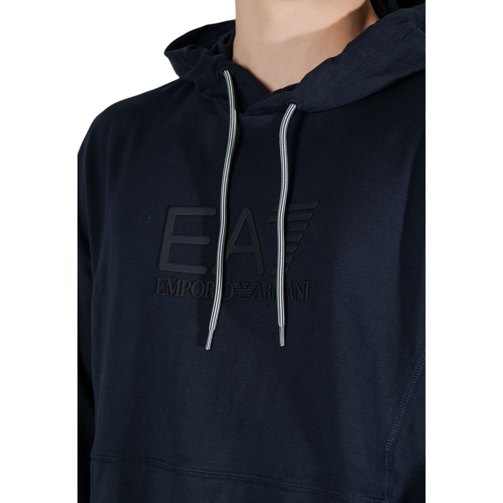 Blue Cotton Hoody EA7 Emporio Armani