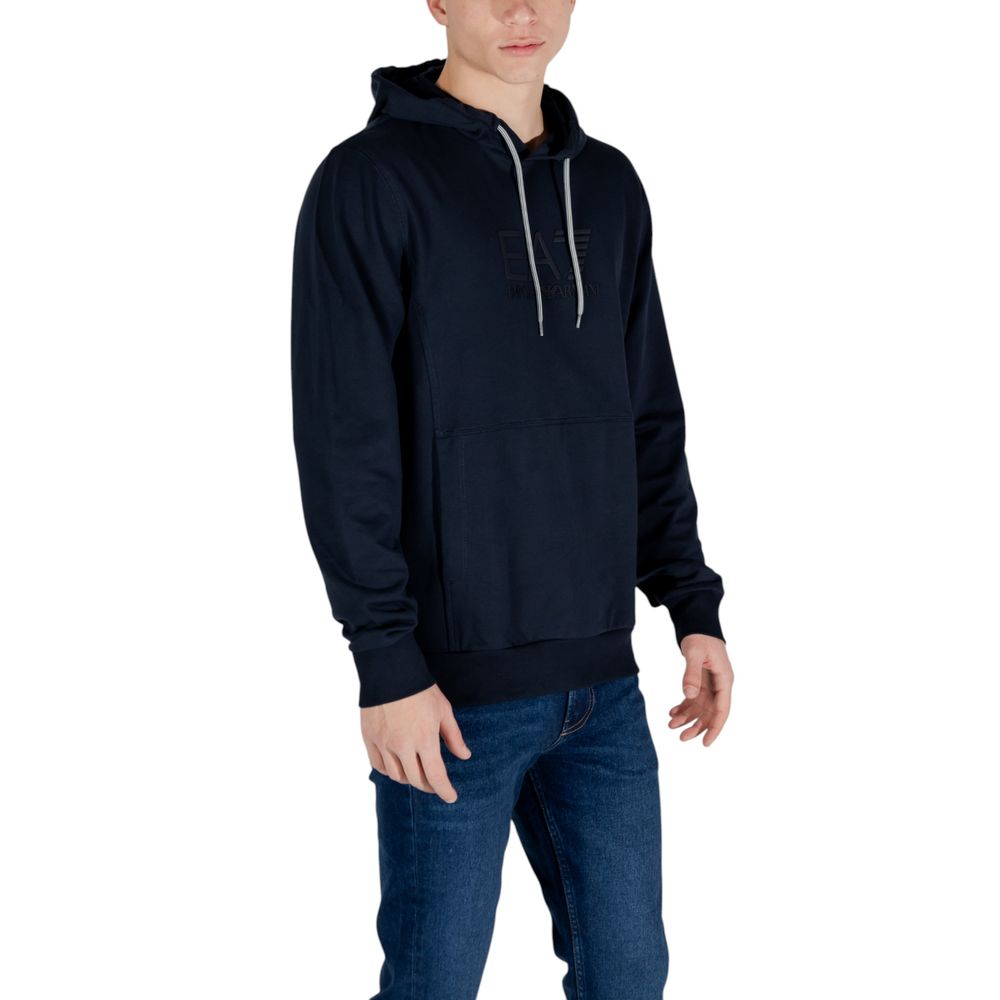 Blue Cotton Hoody EA7 Emporio Armani