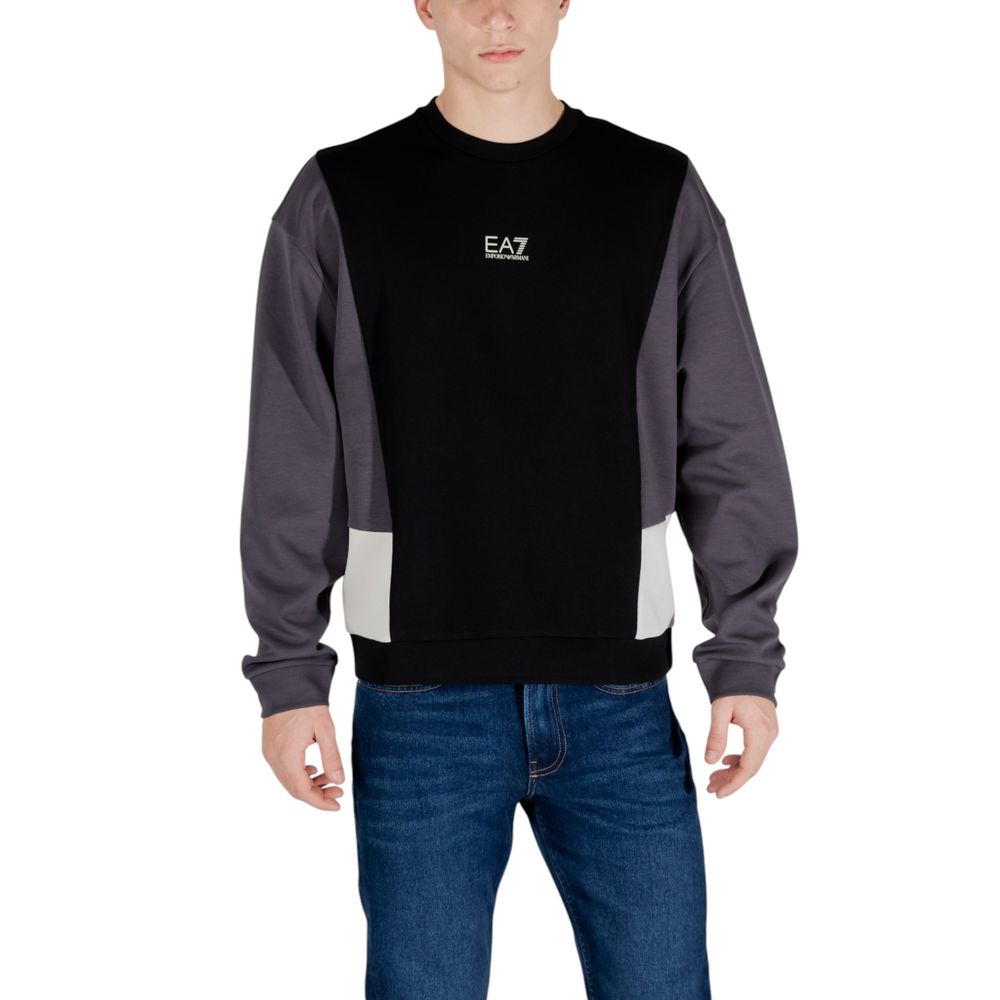 Black Cotton Sweatshirt EA7 Emporio Armani