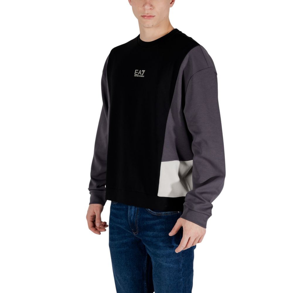 Black Cotton Sweatshirt EA7 Emporio Armani