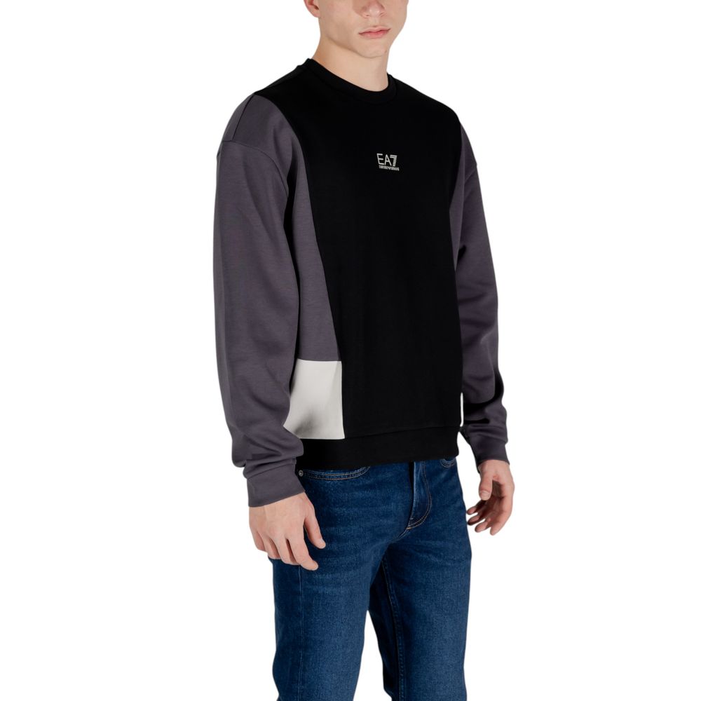 Black Cotton Sweatshirt EA7 Emporio Armani