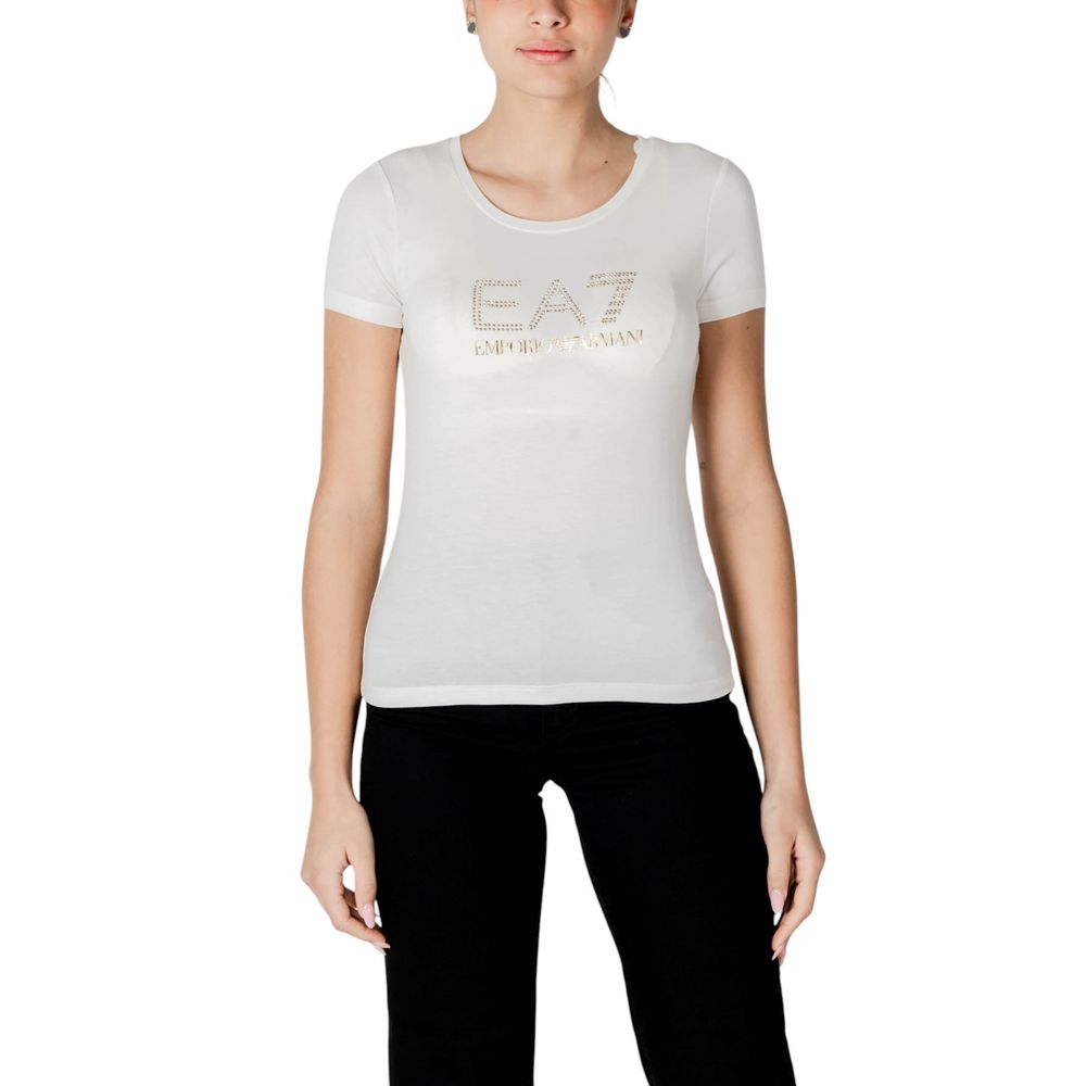 Cream Modal T-Shirt EA7 Emporio Armani