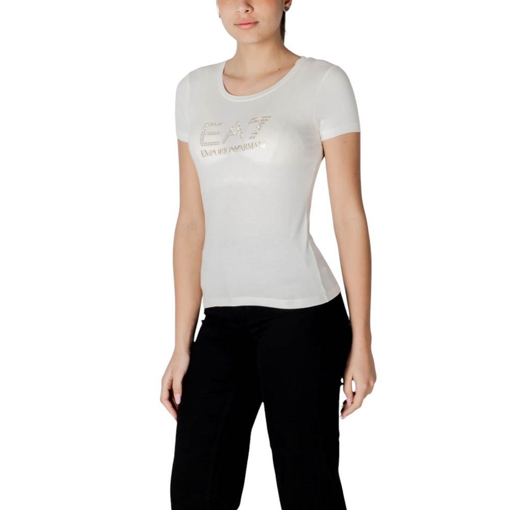 Cream Modal T-Shirt EA7 Emporio Armani