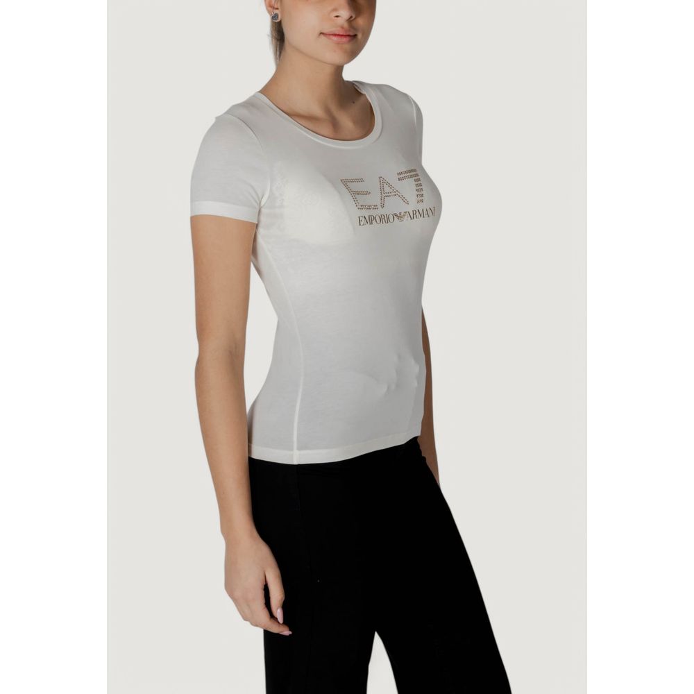 Cream Modal T-Shirt EA7 Emporio Armani