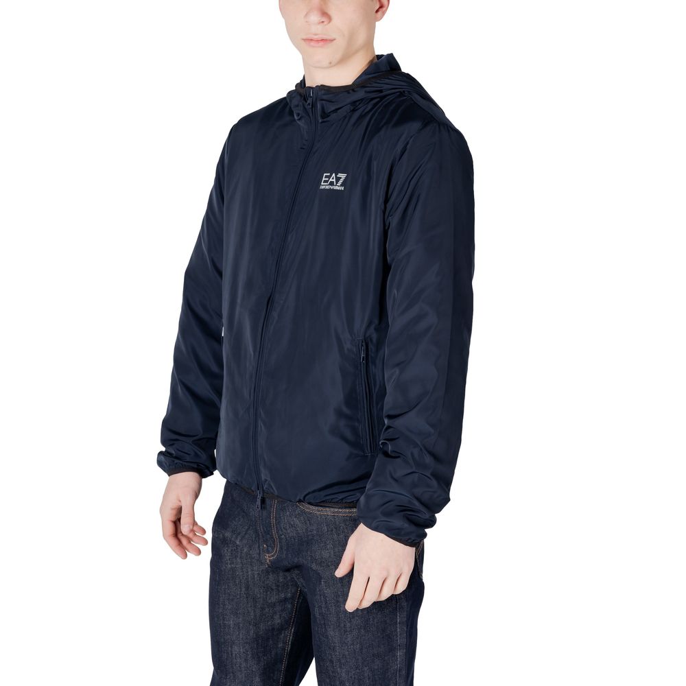 Blue Polyester Jackets & Coat EA7 Emporio Armani