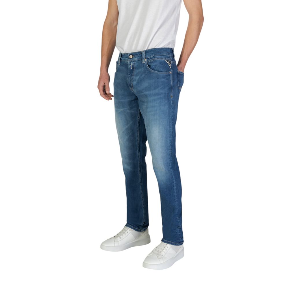 Blue Cotton Slim Fit Jean Replay