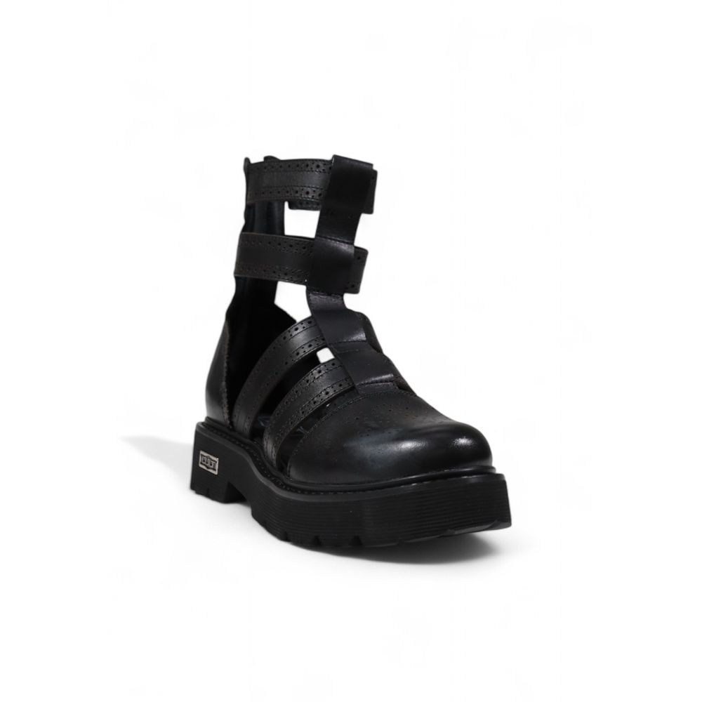 Black Leather Sandal Cult