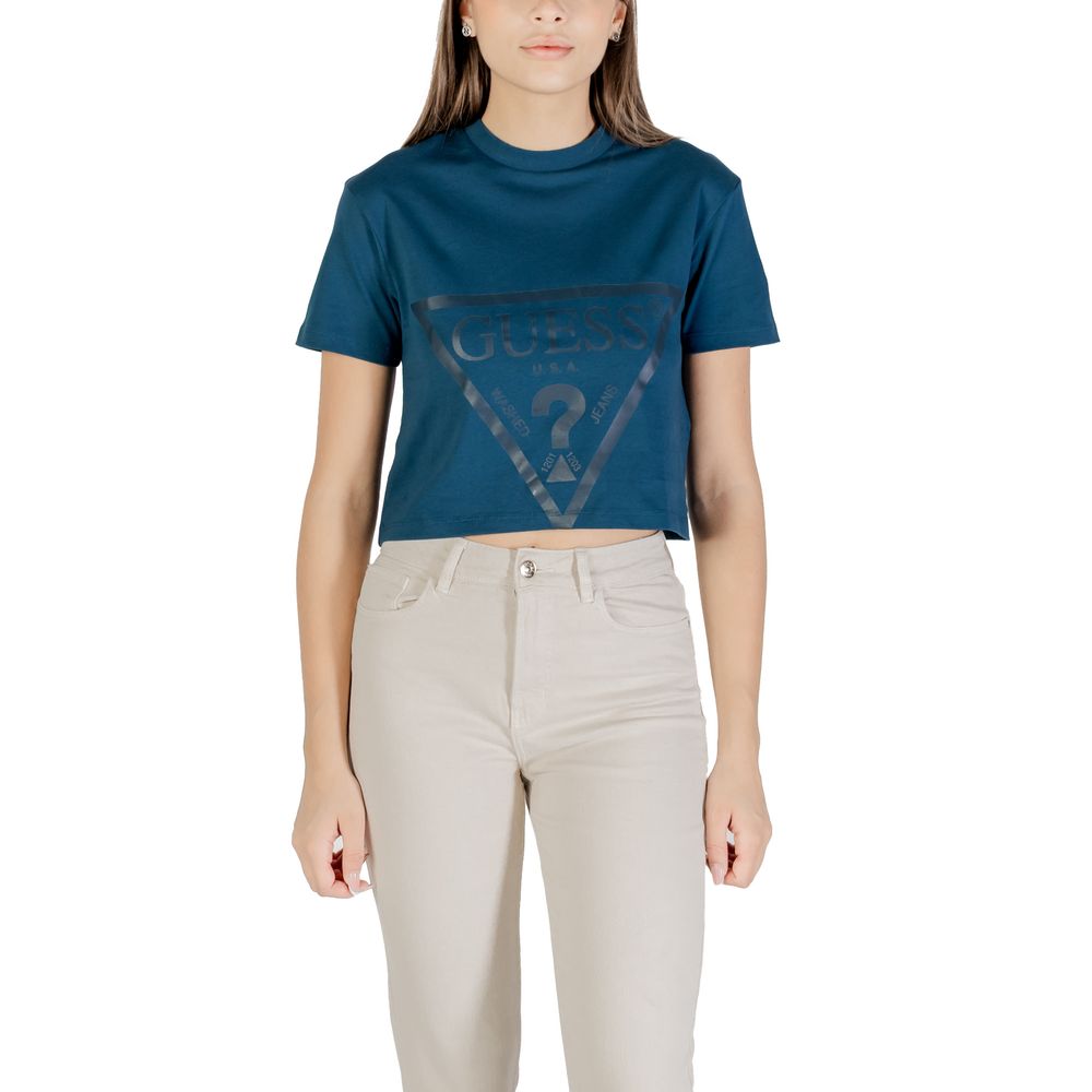 Black Cotton T-Shirt Guess Active