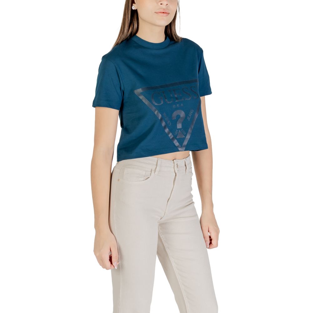 Black Cotton T-Shirt Guess Active