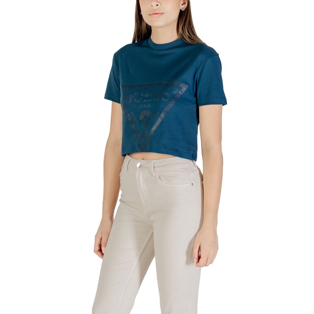 Black Cotton T-Shirt Guess Active