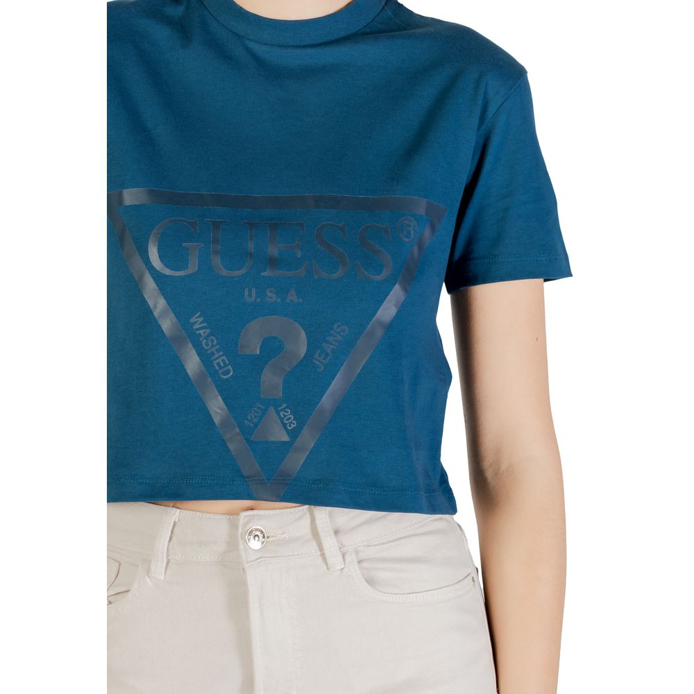 Black Cotton T-Shirt Guess Active