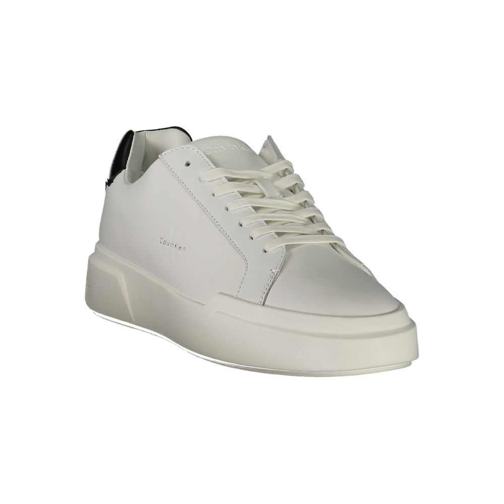 White Leather Men Sneaker Calvin Klein