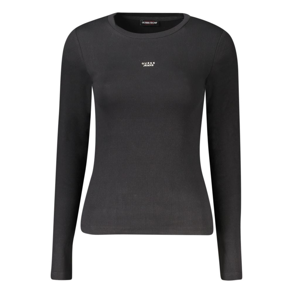 Black Cotton Women T-Shirt Guess Jeans