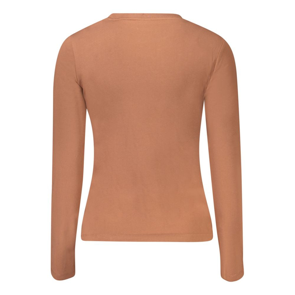 Brown Cotton Women T-Shirt Guess Jeans