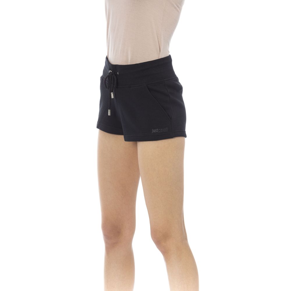 Black Cotton Women Sweatshorts Just Cavalli